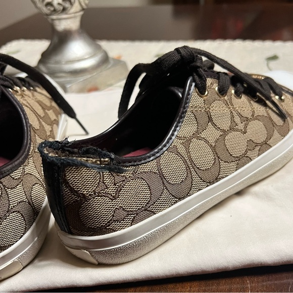 Coach Women's Sneakers with Brown and Tan Design - Picture 6 of 8